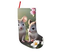 Mouse in Love Print Large Christmas Stockings 18 In, Beautiful Festive Gift Holder Bag,Holiday Xmas Party Socks