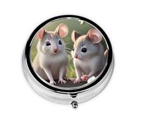 Mouse in Lovea Small Three-Compartment Medicine Box That Can Be Placed in Your Pocket Or Purse and Can Store Vitamins.