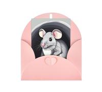 Mouse In The Hole Greeting Card, 4x6 Inch With Envelope, #Suitable For Birthdays, Weddings, And Business Events.