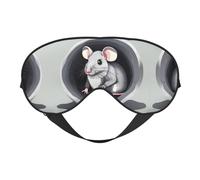 Mouse in The Hole Print Eye Mask for Comfortable Sleep - Elastic Nighttime Shade, Perfect for Plane, Travel, and Meditation