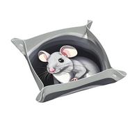 Mouse in The Hole Print Leather Catchall Tray,Desk Organizer for Keys,Wallet, Valet Tray for Home,Office