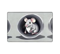 Mouse in The Hole Printed Living Room Carpet 72 * 48 inches for Coffee Table/Bedside/Office/Balcony