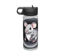 Mouse in the Hole Travel leisure insulated water bottle, stainless steel straw water bottle (18 oz), suitable for camping fitness outdoor hiking,