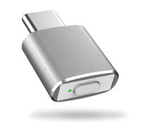 Mouse Jiggler Undetectable USB C Mouse Mover, Automatic Type C Mouse Wiggler with 3 Jiggle Modes and Switch Button, Keep Computer/Laptop/PC Awake, Plug and Play (Silver)