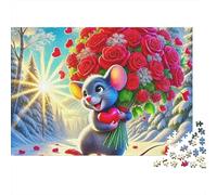 Mouse Jigsaw Puzzle Animal 1000 Pieces Eco-friendly Paper Bundle for Adults 12+ Home Decor Puzzle 38x26cm/1000pcs