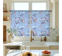 Mouse Kitchen Curtains, Fanciful Playful Heart Star None Blue Light Filtering Kitchen Curtains Window Decoration for Dining Room Breakfast Nook Sink Area 28x39 Inch