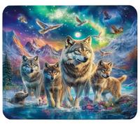 Mouse Mat 10.2 x 8.3in Aurora Mouse Pad, Washable Small Mousepads y0-z279 | Mini Rubber Mousemat Wolf-4 with Non-Slip Base Computer Desk Accessories Portable for Office Laptop Working Studying
