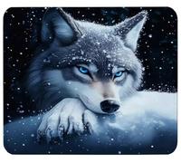 Mouse Mat 10.2 x 8.3in Black Mouse Pad, Washable Small Mousepads y0-z184 | Mini Rubber Mousemat Wolf-3 with Non-Slip Base Computer Desk Accessories Portable for Office Laptop Working Studying