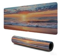 Mouse Mat 1000x500, Gaming Mousepad for Speed and Control, XXL Large Desk Pad Beach Setting Sun, Waterproof Smooth Surface, Non-Slip Stitched Edges Rubber Base Mousepad, Home Office Work Decor S-156