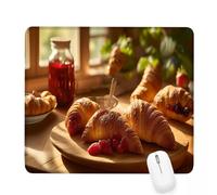 Mouse Mat 11.42×9.45×0.12 Inch Gaming Mouse Pad Brown Keyboard Mat Waterproof with Non-Slip Rubber Base,Mousemat with Stitched Edges,Bread Mousepad for Christmas Decor,Laptop,Office,Home,Gifts J-74