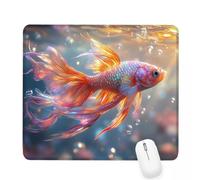 Mouse Mat 11.42×9.45×0.12 inches Gaming Mouse Pad Pink Keyboard Mat Waterproof with Non-Slip Rubber Base,Mousemat with Stitched Edges,Fish Mousepad for Christmas Decor,Laptop,Office,Home,Gifts J-964