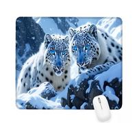 Mouse Mat 12.60×10.24×0.12 in Gaming Mouse Pad White Keyboard Mat Waterproof with Non-Slip Rubber Base,Mousemat with Stitched Edges,Leopard Mousepad for Christmas Decor,Laptop,Office,Home,Gifts J-352