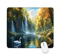 Mouse Mat 12.60×10.24×0.12 Inch Gaming Mouse Pad Green Keyboard Mat Waterproof with Non-Slip Rubber Base,Mousemat with Stitched Edges,Lake Mousepad for Christmas Decor,Laptop,Office,Home,Gifts J-254