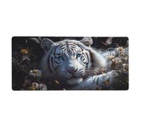 Mouse Mat 1200 x 600 mm XXL Black Gaming Mouse Pad Tiger Desk Mat Large Keyboard Mat,Waterproof,Non-Slip Base,Stitched Edge Mousemat,Improved Precision And Speed for Keyboard and Mouse,Gifts M950