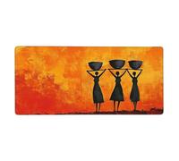 Mouse Mat 1200 x 600 mm XXL Orange Color Gaming Mouse Pad African Woman Desk Mat Keyboard Mat,Waterproof,Non-Slip Base,Stitched Edge Mousemat,Improved Precision And Speed for Keyboard and Mouse M397
