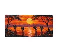 Mouse Mat 1200 x 600 mm XXL Orange Color Gaming Mouse Pad African Woman Desk Mat Keyboard Mat,Waterproof,Non-Slip Base,Stitched Edge Mousemat,Improved Precision And Speed for Keyboard and Mouse M712