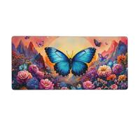 Mouse Mat 1200 x 600 mm XXL Pink Gaming Mouse Pad Butterfly Desk Mat Large Keyboard Mat,Waterproof,Non-Slip Base,Stitched Edge Mousemat,Improved Precision And Speed for Keyboard and Mouse,Gifts M247
