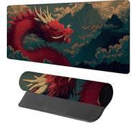 Mouse Mat 1200x600x3mm Dragon, Gaming Mouse Pad Mountain, Large Desk Mat Non-Slip Rubber Base XXL Mousepad with Stitched Edge, Gaming Accessories, Mousepad Keyboard, for PC Accessories, Laptop, S-8751