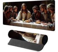 Mouse Mat 1200x600x3mm Man, Gaming Mouse Pad The Last Supper, Large Desk Mat Non-Slip Rubber Base XXL Mousepad with Stitched Edge, Gaming Accessories, Mousepad Keyboard, for PC, Laptop, Office, U-5071