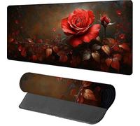 Mouse Mat 1200x600x3mm Rose, Gaming Mouse Pad Flower, Large Desk Mat Non-Slip Rubber Base XXL Mousepad with Stitched Edge, Gaming Accessories, Mousepad Keyboard, for PC Accessories, Laptop, S-9139