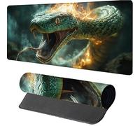 Mouse Mat 1200x600x3mm Snake, Gaming Mouse Pad Flame, Large Desk Mat Non-Slip Rubber Base XXL Mousepad with Stitched Edge, Gaming Accessories, Mousepad Keyboard, for PC Accessories, Laptop, 9-7931