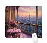 Mouse Mat 15.75×11.81×0.12 Inch Gaming Mouse Pad Pink Keyboard Mat Waterproof with Non-Slip Rubber Base,Mousemat with Stitched Edges,Landscape Mousepad for Christmas Decor,Laptop,Office,Home,Gifts J-8