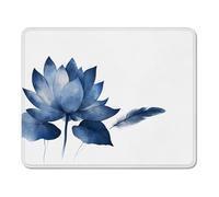mouse mat 150 x 200 x 3 mm Gaming Mouse Pad with Non-Slip Rubber Base and Smooth Surface, Portable, Compatible with Laser and Optical Mice, Mouse Pad for Home Office Work, Blue & Lotus XS#767