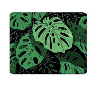 mouse mat 150 x 200 x 3 mm Gaming Mouse Pad with Non-Slip Rubber Base and Smooth Surface, Portable, Compatible with Laser and Optical Mice, Mouse Pad for Home Office Work, Green & Plant XS#871