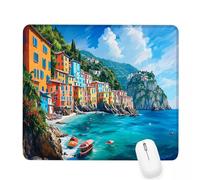 Mouse Mat 16.54×13.78×0.12 Inch Gaming Mouse Pad Blue Keyboard Mat Waterproof with Non-Slip Rubber Base,Mousemat with Stitched Edges,Small Island Mousepad for Christmas Decor,Laptop,Office,Home J-236