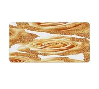 Mouse Mat 1600 x 800 x 3mm Large Gaming Mouse Pad with Stitched Edges, with Non-Slip Base, XXL Extended Large Size Gaming Mousepad, Keyboard Desk Pad with Water Resist Surface, (Yellow Rose) S-519