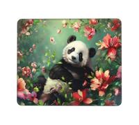Mouse Mat 180 x 220mm, Gaming Mouse Pad Cute Panda Small Mousepad Portable Non-Slip Base Washable Compact Mousemat, Lycra Surface Keyboard Mats home Office Accessories Office Decor for Wome F-472
