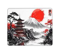 Mouse Mat 180 x 220mm, Gaming Mouse Pad Japanese Style Scenery Small Mousepad Portable Non-Slip Base Washable Compact Mousemat, Keyboard Mats home Office Accessories Office Decor for Wome F-728