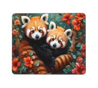 Mouse Mat 180 x 220mm, Gaming Mouse Pad Lesser Panda Small Mousepad Portable Non-Slip Base Washable Compact Mousemat, Lycra Surface Keyboard Mats home Office Accessories Office Decor for Wome F-936