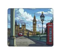 Mouse Mat 180 x 220mm, Gaming Mouse Pad London Big Ben Small Mousepad Portable Non-Slip Base Washable Compact Mousemat, Lycra Surface Keyboard Mats home Office Accessories Office Decor for Wome F-524