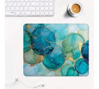 mouse mat 180 x 230 x 3 mm Gaming Mouse Pad with Non-Slip Rubber Base and Smooth Surface, Portable, Compatible with Laser and Optical Mice, Mouse Pad for Home Office Work, Green & Blue XS#621