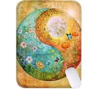 Mouse Mat 18x23 cm Small Desk Mat Orange Gaming Mouse Pad, Waterproof Washable Surface, Portable, Stitched Edges Mousepad, Desk Pad with Non-Slip Rubber Base, Office Accessories (Pumpkin) J2-824