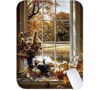 Mouse Mat 18x23 cm Small Desk Mat Pumpkin Gaming Mouse Pad, Waterproof Washable Surface, Portable, Stitched Edges Mousepad, Desk Pad with Non-Slip Rubber Base, Office Accessories (Maple Leaf) J2-744