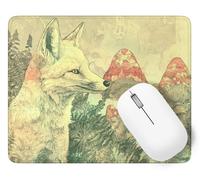 Mouse Mat 200 x 150 x 3 mm Gaming Mouse Pad Fox Keyboard Mat Waterproof with Non-Slip Rubber Base, Mousemat with Stitched Edges, Animal Mousepad Christmas Decor Accessories, Laptop,Office,Home p1j-884