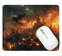 Mouse Mat 200 x 150 x 3 mm Gaming Mouse Pad Phoenix Keyboard Mat Waterproof with Non-Slip Rubber Base, Mousemat with Stitched Edges, Landscape Mousepad for Christmas Decor, Laptop, Office,Home p1j-566