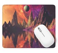 Mouse Mat 200 x 150 x 3 mm Gaming Mouse Pad Starry Sky Keyboard Mat Waterproof with Non-Slip Rubber Base, Mousemat with Stitched Edges, Lake Mousepad for Christmas Decor, Laptop, Office, Home p1j-956