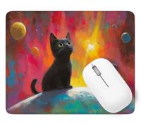 Mouse Mat 200 x 150 x 3 mm Gaming Mouse Pad Starry Sky Keyboard Mat Waterproof with Non-Slip Rubber Base, Mousemat with Stitched Edges, Cat Mousepad for Christmas Decor, Laptop, Office, Home p1j-315