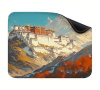 Mouse Mat 200x150x3mm, Small Mouse Pad, with Non-Slip Rubber Base, Gaming Accessories Smooth Surface for Precise Control, Washable, Stitched Edges Design, for Home, Office Potala Palace View X-z-816