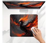 Mouse Mat 220x180x3mm, Gaming Mouse Pad, Non-Slip Rubber Base, Smooth Surface, Fast and Accurate Control, Small and Portable, Durable Stitched Edges Mousepad Home Office Animal Fire Phoenix j0j-397