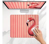 Mouse Mat 220x180x3mm, Gaming Mouse Pad, Non-Slip Rubber Base, Soft Smooth Surface, Fast and Accurate Control, Small and Portable, Durable Stitched Edges Mousepad Pink Red-Crowned Crane j0j-458