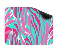 Mouse Mat 220x180x3mm, Small Mouse Pad, with Non-Slip Rubber Base, Gaming Accessories Smooth Surface for Precise Control, Washable, Durable Stitched Edges Design, for Home, Office Pink Stripe X-z-333