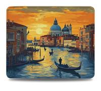 Mouse Mat 230 x 180 x 3 mm Gaming Mouse Pad, Non-Slip Rubber Base, Waterproof Surface Mousepad, Stitched Edges, Compatible with Laser and Optical Mice, Boat Desk Mat for Office and Home, City 0d-120