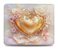 Mouse Mat 230 x 180 x 3 mm Gaming Mouse Pad, Non-Slip Rubber Base, Waterproof Surface Mousepad, Stitched Edges, Compatible with Laser and Optical Mice, Flower Desk Mat, Gifts for Man Love 0d-365