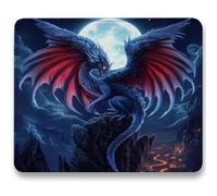Mouse Mat 230 x 180 x 3mm, Gaming Mouse Pad Moon, Optimised for Gaming Sensors, Moderate Surface Friction, Improved Precision and Speed, Mousepad with Stitched Edge for PC, Laptop, Dragon c0-793