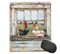 Mouse Mat 240 x 200mm, Gaming Mouse Pad Chicken Coop Small Mousepad Portable Non-Slip Base Washable Compact Mousemat, Lycra Surface Keyboard Mats home Office Accessories Office Decor for Wome F-458