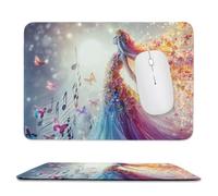 Mouse Mat 240 x 200mm, Gaming Mouse Pad Fairy Small Mousepad Portable Non-Slip Base Washable Compact Mousemat, Lycra Surface Keyboard Mats home Office Accessories Office Decor for Wome F-844